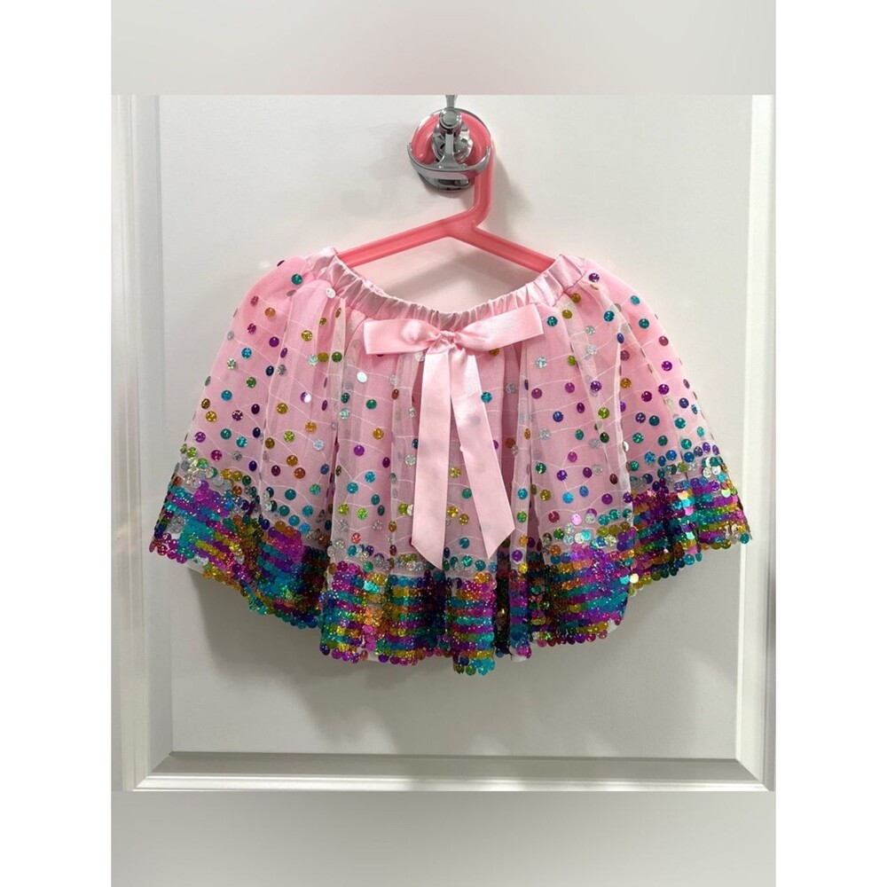 Great Pretenders Pink Sequin Tulle Skirt Size 4-7 years NWOT